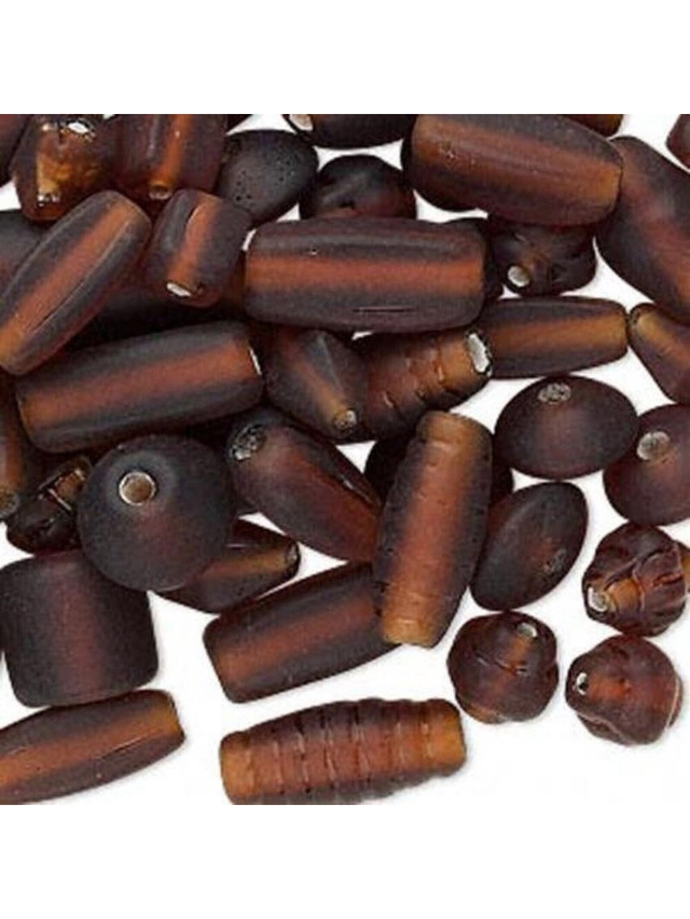 50g Bulk Handcrafted India Lampwork Glass Beads Mix Matte Dark Brown